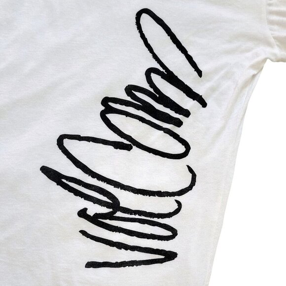 Volcom White T-Shirt Women's Small Volcom Word Graphic Skater Tee Sheer Punk - Picture 5 of 9